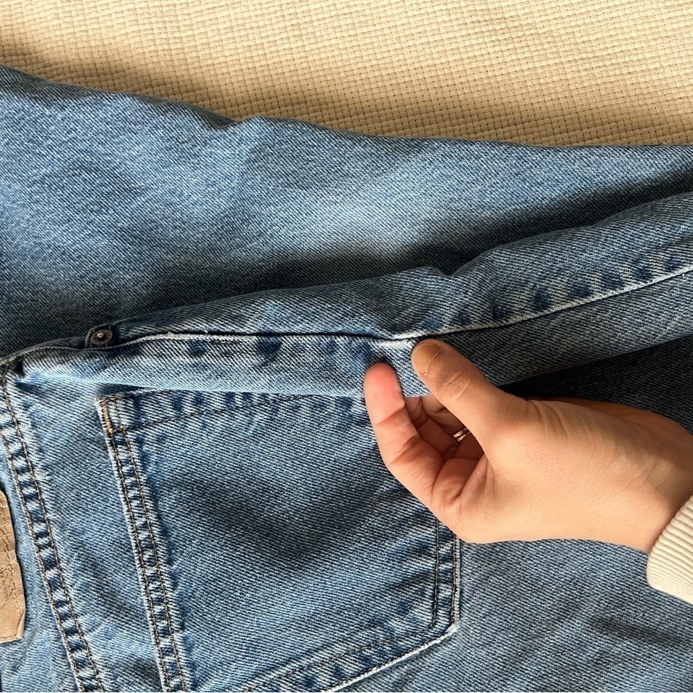 Vintage 90s Gap Reverse Tapered Jeans Womens 14 Ankle Blue Denim Made USA - Picture 15 of 16